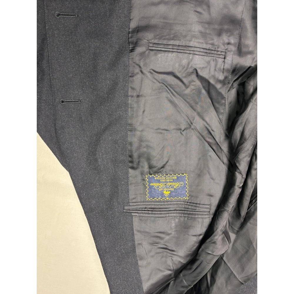 Brooks Brothers Makers Brooksease Blazer Mens 41 Reg Charcoal Gray Wool USA Made - Picture 6 of 14
